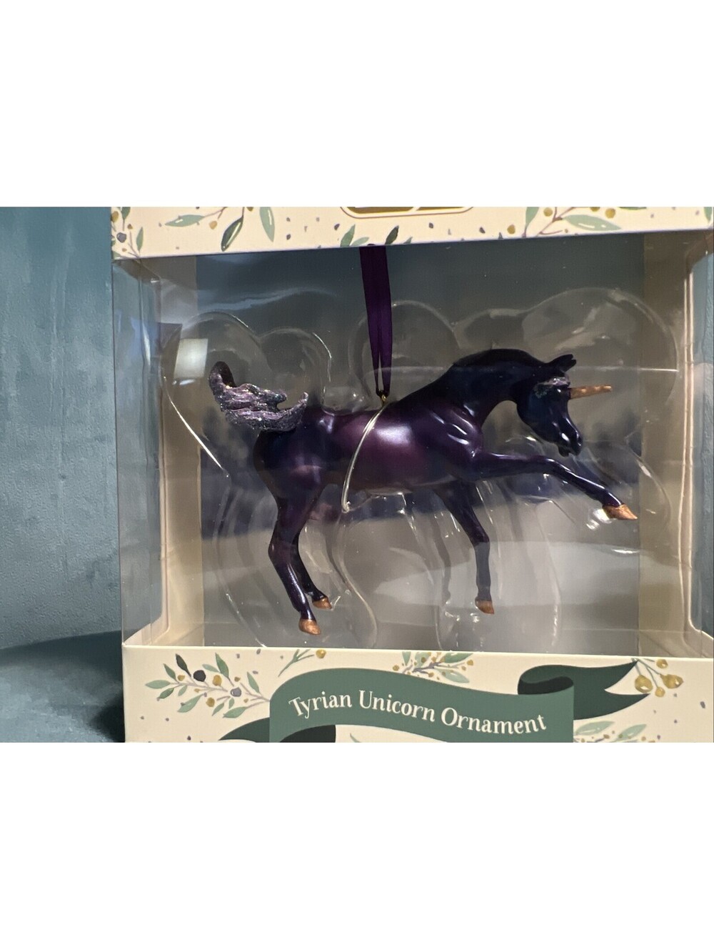 Breyer No. 700722 Tyrian Unicorn Stallion Christmas Ornament in Box 2022 NEW!
